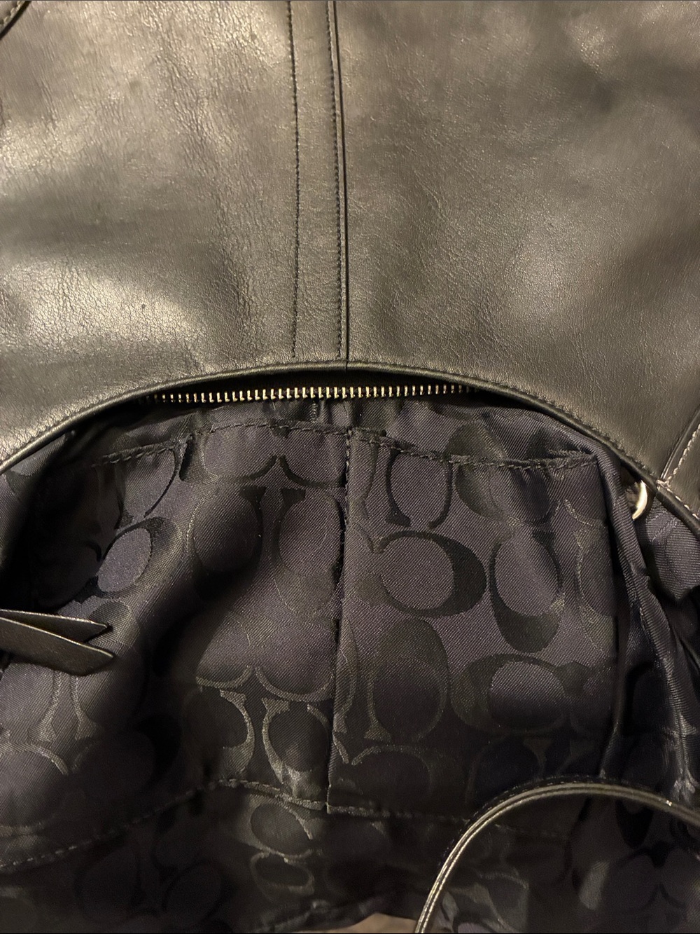 EUC ! Y2K Coach Hampton HOBO Classic Black Leather Shoulder Bag 2006 - Picture 11 of 16